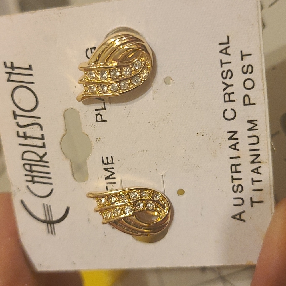 Charlestone clip on earrings Austrian Cystal